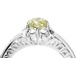 White gold Fancy Yellow Marquise  Cut Halo Diamond Ring with Channel Set Band and Four-Prong Setting_33