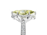 White gold Fancy Yellow Marquise  Cut Halo Diamond Ring with Channel Set Band and Four-Prong Setting_34