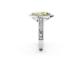 White gold Fancy Yellow Marquise  Cut Halo Diamond Ring with Pavé Band and Four-Prong Setting_31