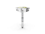 White gold Fancy Yellow Marquise  Cut Halo Diamond Ring with Pavé Band and Milgrain Prong Setting_34