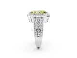 White gold Fancy Yellow Marquise Cut Halo Diamond Ring with Round  Split Shank and Prong Setting_60