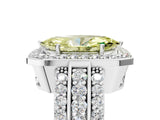 White gold Fancy Yellow Marquise Cut Halo Diamond Ring with Round  Split Shank and Prong Setting_63