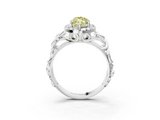 White gold Fancy Yellow Marquise  Cut Halo Diamond Ring with Scrollwork Band and Four-Prong Setting_3