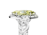 White gold Fancy Yellow Marquise  Cut Halo Diamond Ring with Scrollwork Band and Four-Prong Setting_5