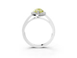 White gold Fancy Yellow Marquise Cut Halo Diamond Ring with Solitaire Band and Prong Setting_3