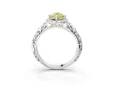 White gold Fancy Yellow Marquise Cut Halo Diamond Solitaire with Filigree Band and Four-Prong Setting_15