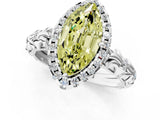 White gold Fancy Yellow Marquise Cut Halo Diamond Solitaire with Filigree Band and Four-Prong Setting_21