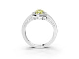 White gold Fancy Yellow Marquise Cut Halo Diamond Split Shank Ring with Prong Setting_3