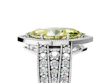 White gold Fancy Yellow Marquise Cut Halo Diamond Split Shank Ring with Prong Setting_5