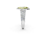 White gold Fancy Yellow Marquise Cut Halo Pavé Diamond Engagement Ring with Split Shank and Four-Prong Setting_17