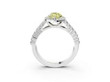 White gold Fancy Yellow Marquise Cut Halo Pavé Diamond Engagement Ring with Split Shank and Four-Prong Setting_18