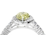 White gold Fancy Yellow Marquise Cut Halo Pavé Diamond Engagement Ring with Split Shank and Four-Prong Setting_19