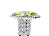 White gold Fancy Yellow Marquise Cut Halo Pavé Diamond Engagement Ring with Split Shank and Four-Prong Setting_20