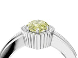 White gold Fancy Yellow Marquise  Cut Halo Pave Band Four-Prong Ring_33