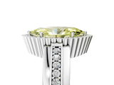 White gold Fancy Yellow Marquise  Cut Halo Pave Band Four-Prong Ring_34
