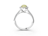 White gold Fancy Yellow Marquise  Cut Halo Pave Band Four-Prong Setting Ring_3