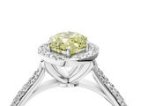 White gold Fancy Yellow Marquise  Cut Halo Pave Band Four-Prong Setting Ring_4