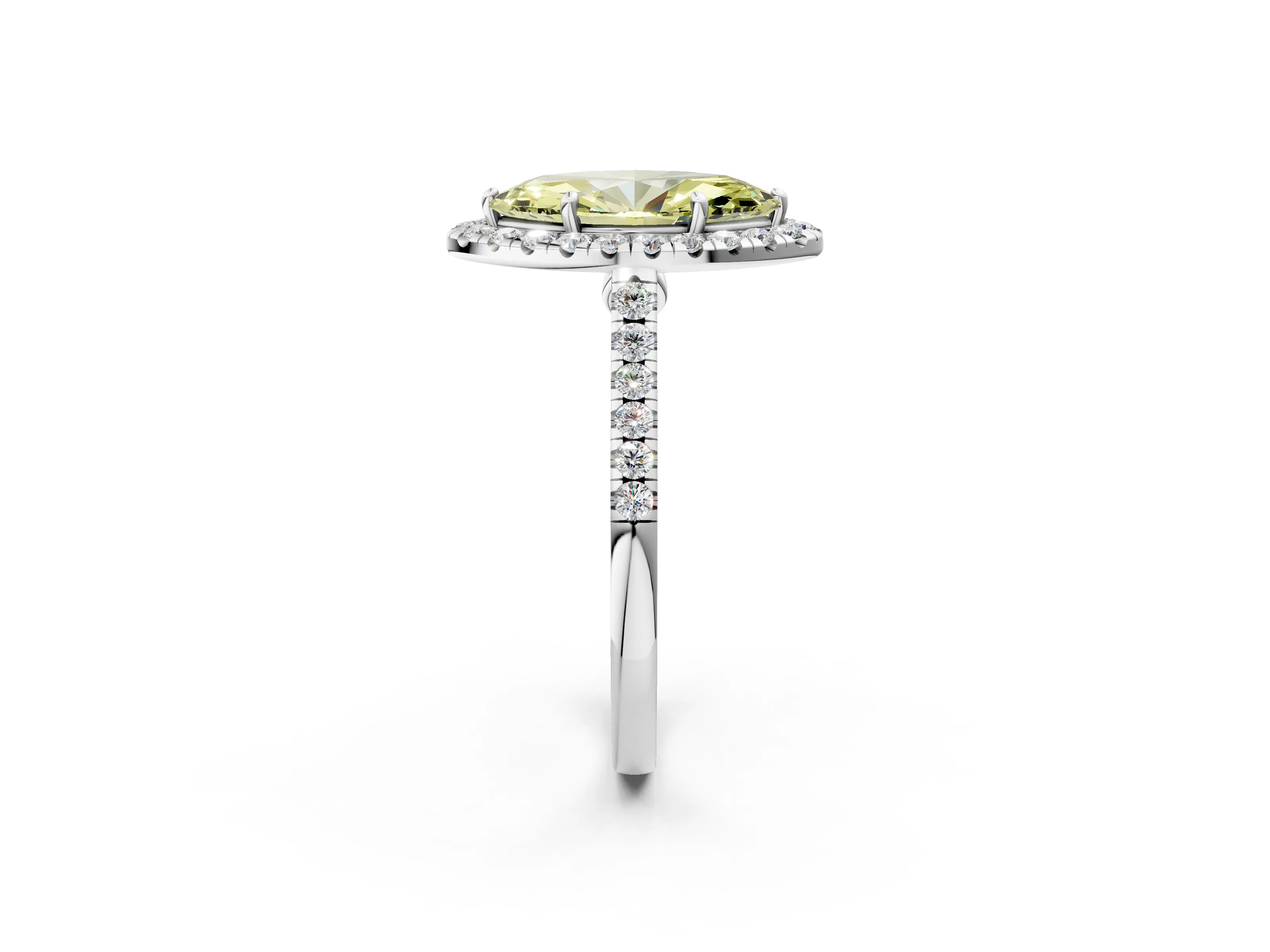White gold Fancy Yellow Marquise Cut Halo Pave Diamond Engagement Ring with Four-Prong Setting_26