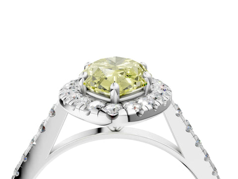 White gold Fancy Yellow Marquise Cut Halo Pave Diamond Engagement Ring with Four-Prong Setting_28