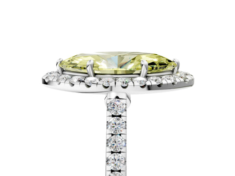White gold Fancy Yellow Marquise Cut Halo Pave Diamond Engagement Ring with Four-Prong Setting_29