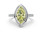 White gold Fancy Yellow Marquise  Cut Halo Pave Split Shank Prong Setting Ring_27