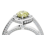 White gold Fancy Yellow Marquise  Cut Halo Pave Split Shank Prong Setting Ring_31