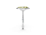 White gold Fancy Yellow Marquise Cut Halo Round Diamond Pavé Band with Four-Prong Setting_17