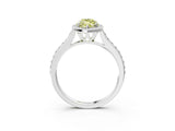 White gold Fancy Yellow Marquise Cut Halo Round Diamond Pavé Band with Four-Prong Setting_18