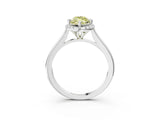 White gold Fancy Yellow Marquise Cut Halo Round Diamond Solitaire Engagement Ring with Pave Band and Four-Prong Setting_27