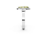 White gold Fancy Yellow Marquise Cut Halo Round Diamond Twist Band with Four-Prong Setting_26