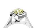 White gold Fancy Yellow Marquise  Cut Halo Solitaire Engagement Ring with Square Band and Four-Prong Setting_114