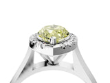 White gold Fancy Yellow Marquise  Cut Halo Solitaire Engagement Ring with Square Band and Four-Prong Setting_136