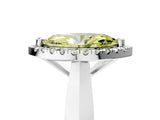 White gold Fancy Yellow Marquise  Cut Halo Solitaire Engagement Ring with Square Band and Four-Prong Setting_137
