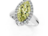White gold Fancy Yellow Marquise  Cut Halo Solitaire Engagement Ring with Square Band and Four-Prong Setting_13