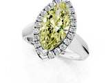 White gold Fancy Yellow Marquise  Cut Halo Solitaire Engagement Ring with Square Band and Four-Prong Setting_91