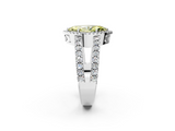White gold Fancy Yellow Marquise  Cut Halo Split Shank Diamond Ring with Four-Prong Setting_2