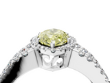 White gold Fancy Yellow Marquise  Cut Halo Split Shank Diamond Ring with Four-Prong Setting_4