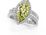 White gold Fancy Yellow Marquise  Cut Halo Split Shank Prong Setting Ring_1