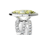 White gold Fancy Yellow Marquise  Cut Halo Split Shank Prong Setting Ring_17