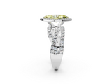 White gold Fancy Yellow Marquise  Cut Halo Split Shank Prong Setting Ring_2