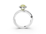 White gold Fancy Yellow Marquise  Cut Halo Split Shank Prong Setting Ring_3