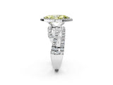 White gold Fancy Yellow Marquise  Cut Halo Split Shank Prong Setting Ring_39
