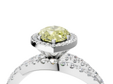 White gold Fancy Yellow Marquise  Cut Halo Split Shank Prong Setting Ring_4
