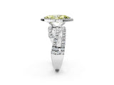 White gold Fancy Yellow Marquise  Cut Halo Split Shank Prong Setting Ring_51