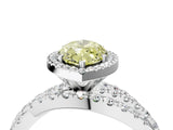 White gold Fancy Yellow Marquise  Cut Halo Split Shank Prong Setting Ring_53