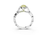 White gold Fancy Yellow Marquise Cut Halo Twist Band with Four-Prong Setting_27