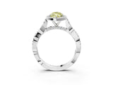 White gold Fancy Yellow Marquise Cut Halo Twist Band with Four-Prong Setting_63
