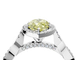 White gold Fancy Yellow Marquise Cut Halo Twist Band with Four-Prong Setting_88