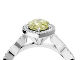 White gold Fancy Yellow Marquise  Cut Halo Twisted Band Four-Prong Ring_4