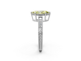 White gold Fancy Yellow Marquise  Cut Milgrain Channel Set Engagement Ring with Solitaire Prong Setting_2